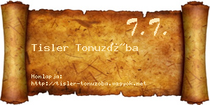 Tisler Tonuzóba névjegykártya